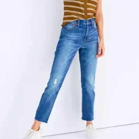 Madewell High Rise Slim Crop Boyfriend Jeans - Picture 1 of 5